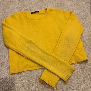 Brandy Melville Yellow Knit Cropped Sweater